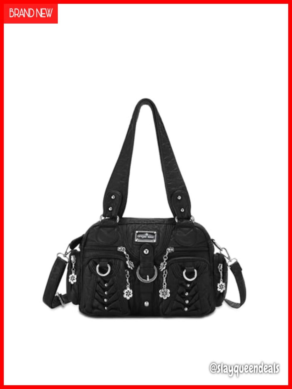 Soft Washed Vegan Leather Hobo Bag, Multi-Pocket Crossbody
